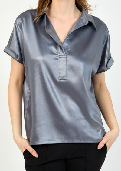 TEXTURED SATIN TOP