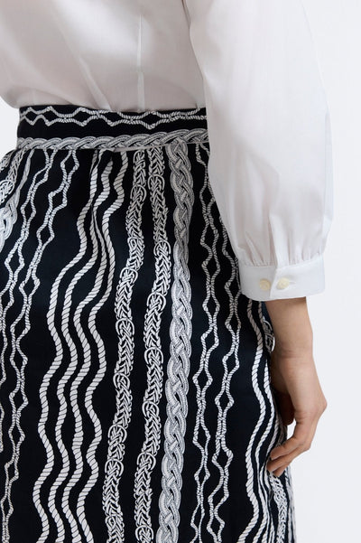 Esther Braided Belts 3/4 Sleeve Dress