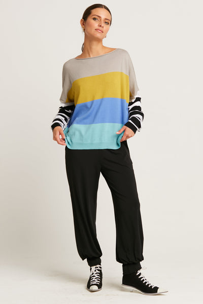 Pima Cotton All Striped Crewneck Sweater