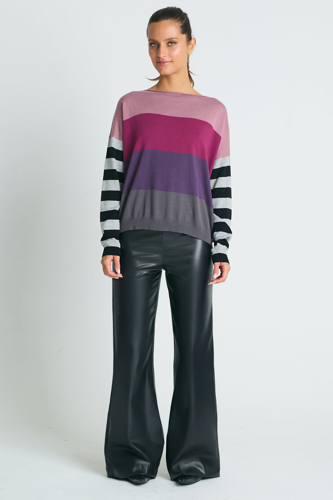 Pima Cotton All Striped Crewneck Sweater