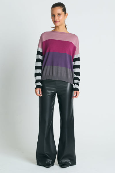 Pima Cotton All Striped Crewneck Sweater