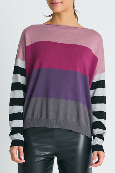 Pima Cotton All Striped Crewneck Sweater