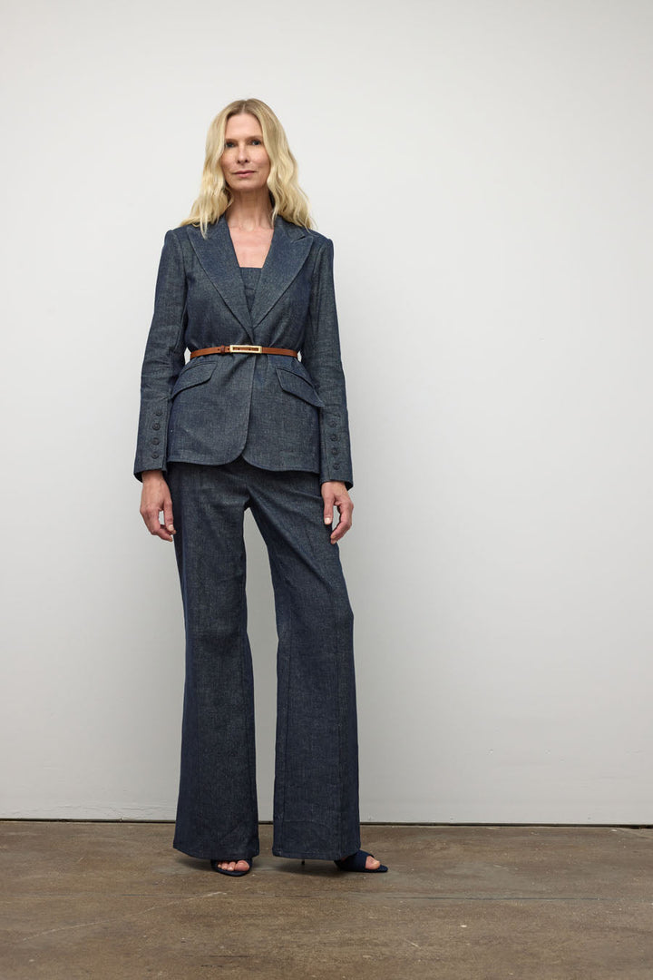Denim jacket with bell sleeves