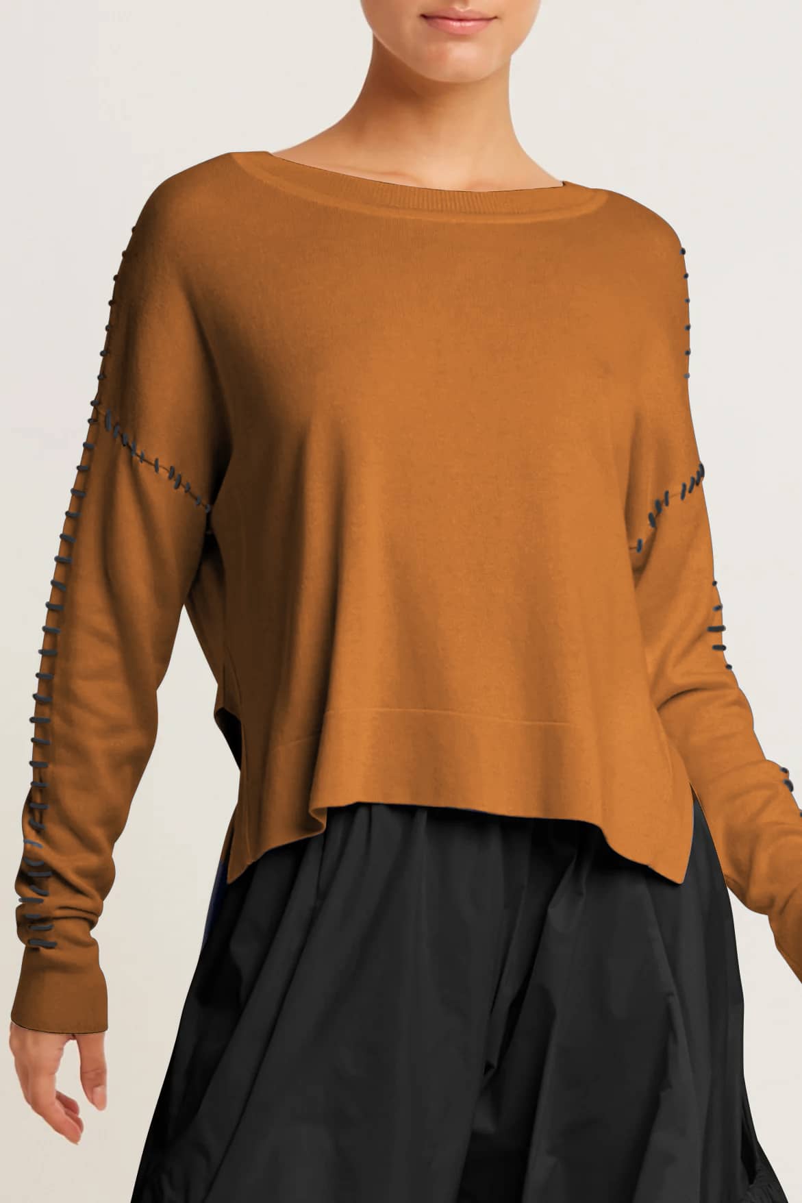 Pima Cotton Whipstitch Crewneck Sweater