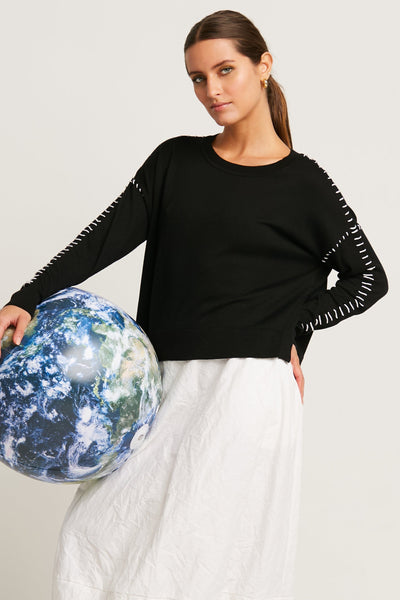 Pima Cotton Whipstitch Crewneck Sweater