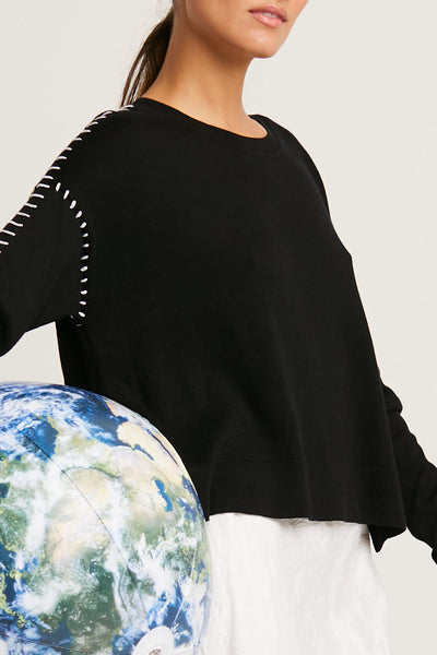 Pima Cotton Whipstitch Crewneck Sweater