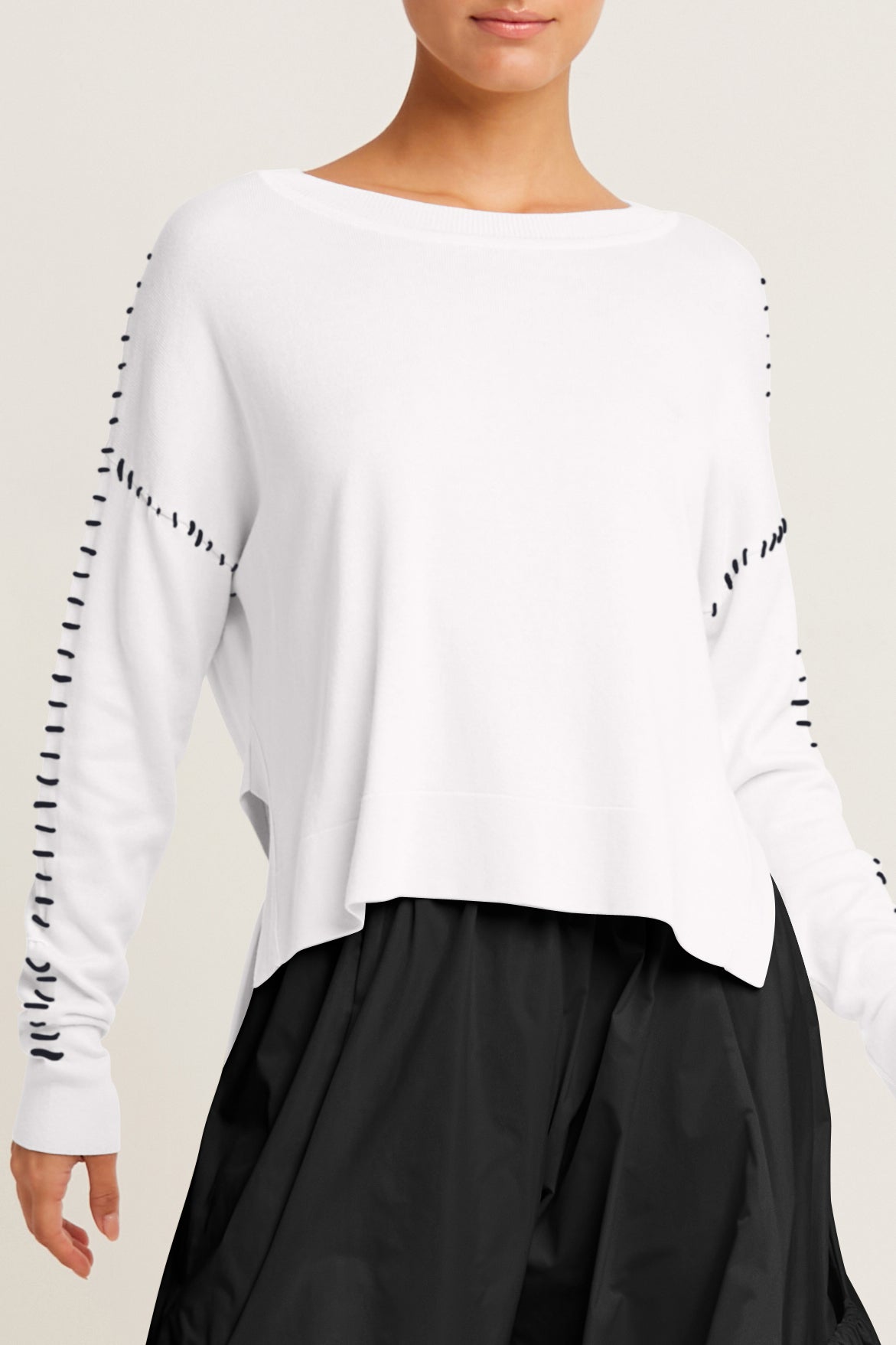 Pima Cotton Whipstitch Crewneck Sweater