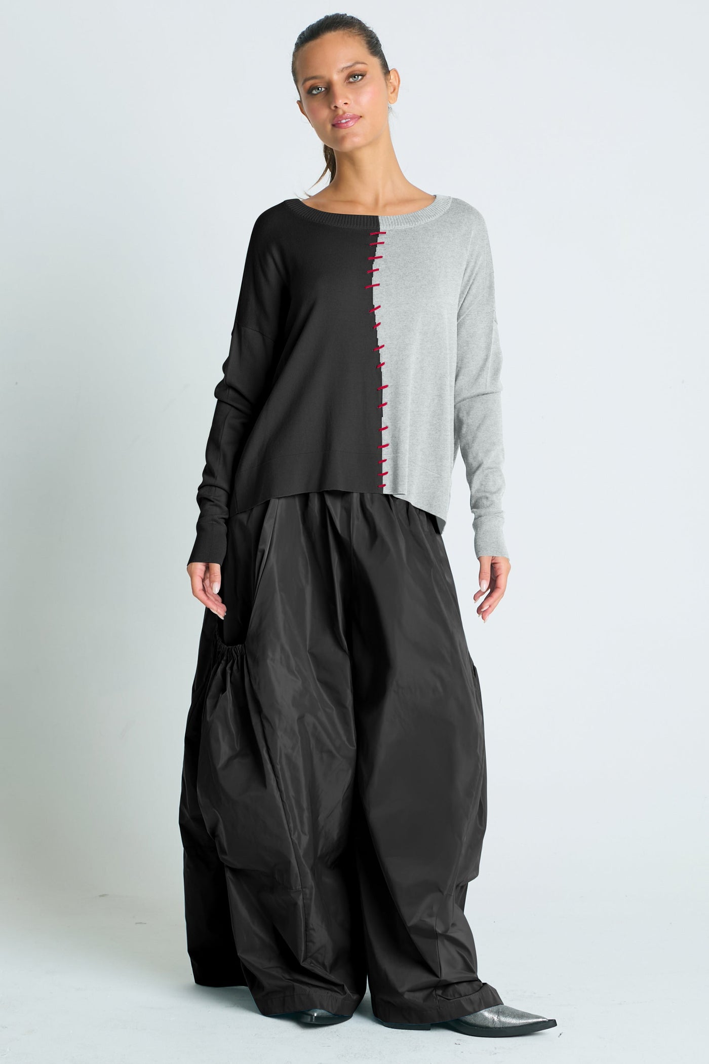 Pima Cotton 1/2 Whipped Crewneck Sweater