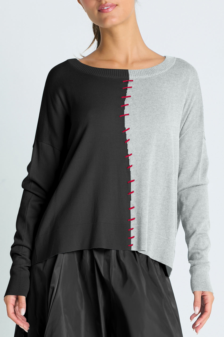 Pima Cotton 1/2 Whipped Crewneck Sweater
