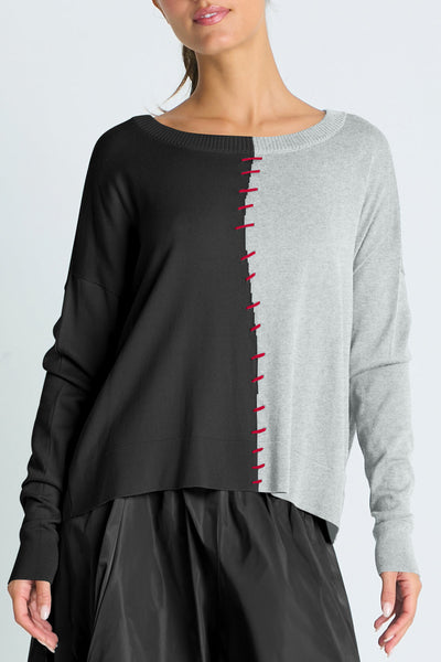 Pima Cotton 1/2 Whipped Crewneck Sweater