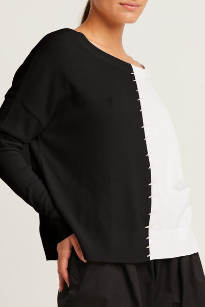Pima Cotton 1/2 Whipped Crewneck Sweater