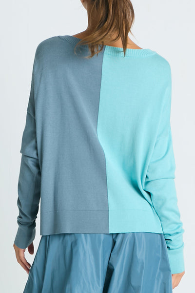 Pima Cotton 1/2 Whipped Crewneck Sweater
