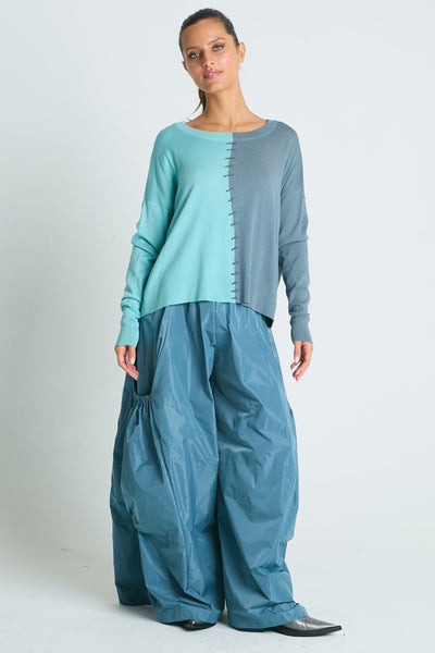 Pima Cotton 1/2 Whipped Crewneck Sweater