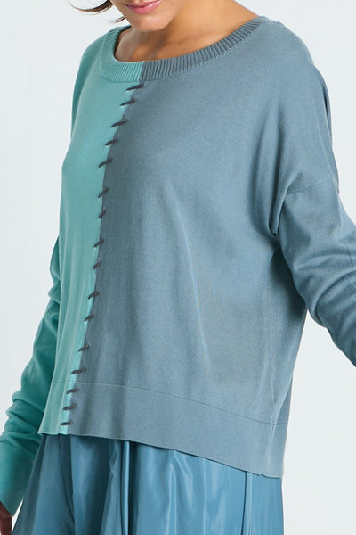 Pima Cotton 1/2 Whipped Crewneck Sweater