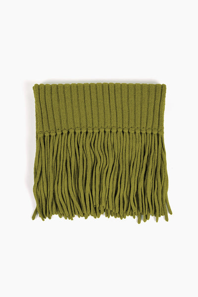 RIBBED BABY ALPACA FRINGE SCARF