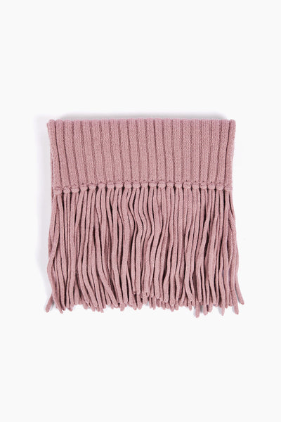 RIBBED BABY ALPACA FRINGE SCARF