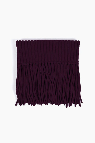 RIBBED BABY ALPACA FRINGE SCARF