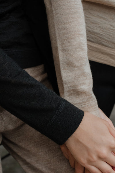 T NECK PULLOVER - FOG GREY HEATHER