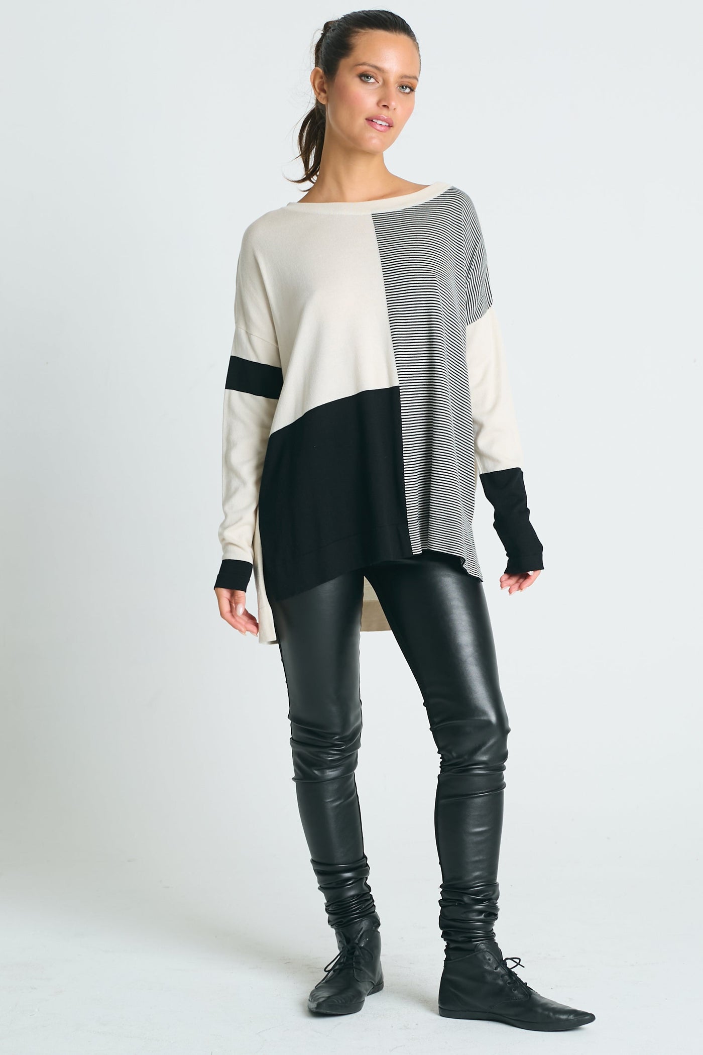 Pima Cotton Mod Graphic Crewneck Sweater