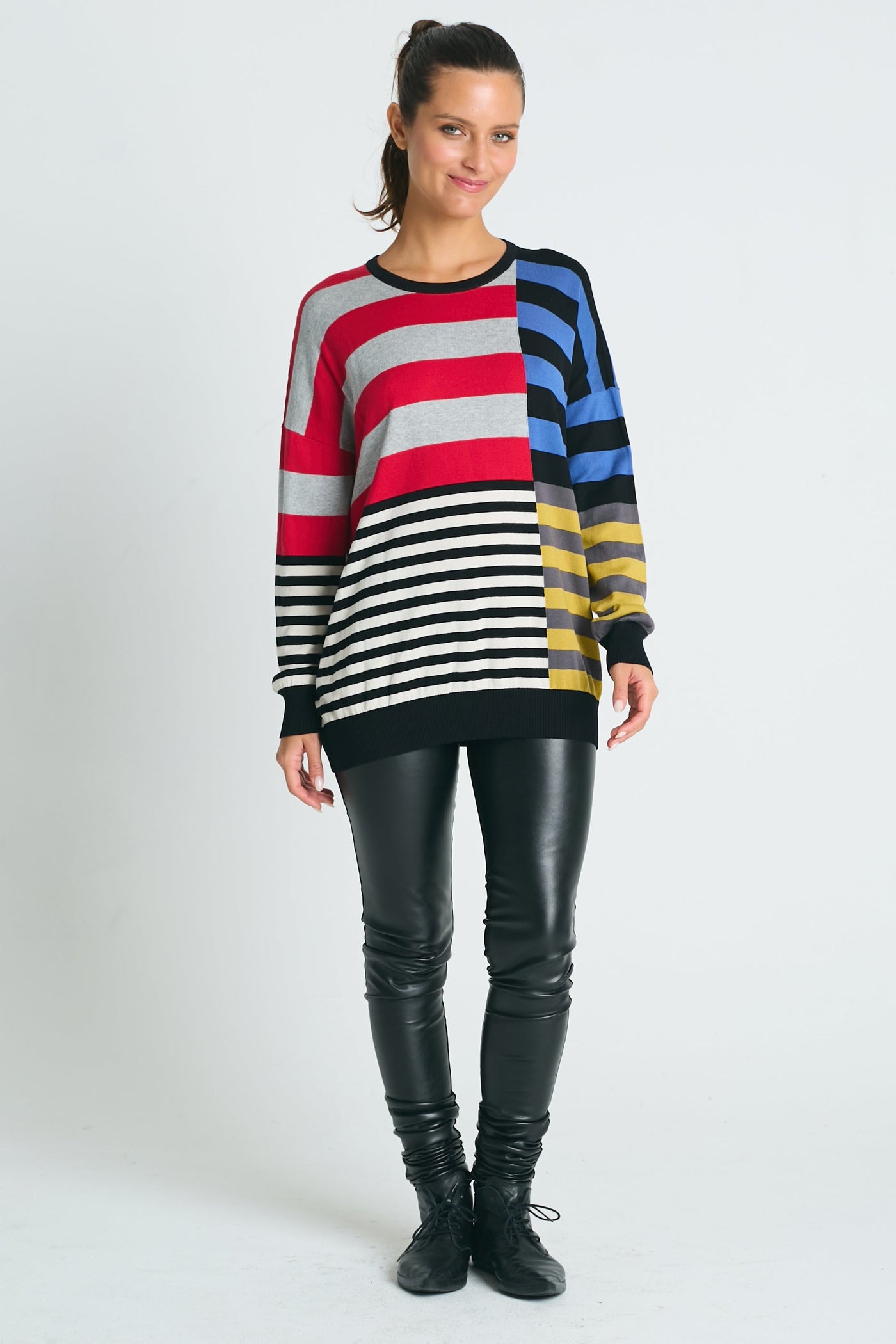 Pima Cotton Nuevo Stripe Crewneck Sweater