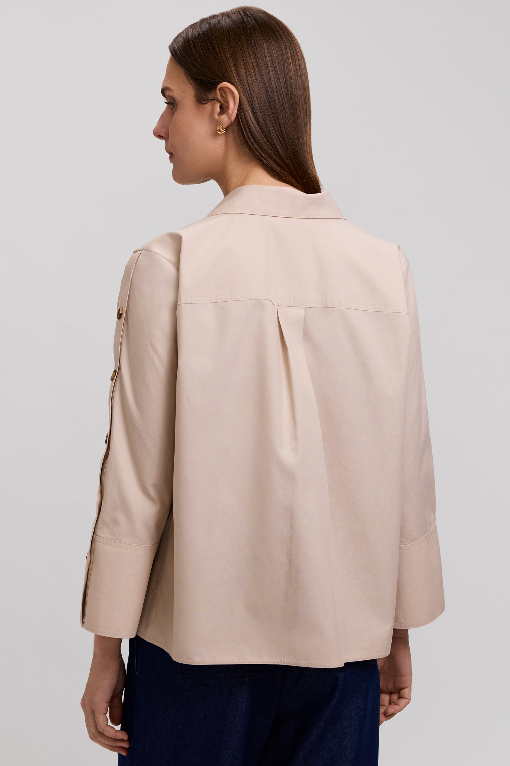 Lainey No Iron Pinpoint 3/4 Button Sleeve Shirt