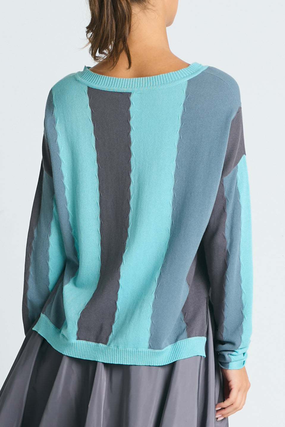 Pima Cotton Ric-Rac Crewneck Sweater