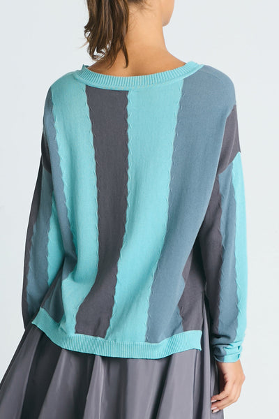 Pima Cotton Ric-Rac Crewneck Sweater