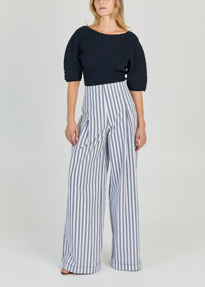 CABANA STRIPE HIGH WAIST WIDE LEG PANTS