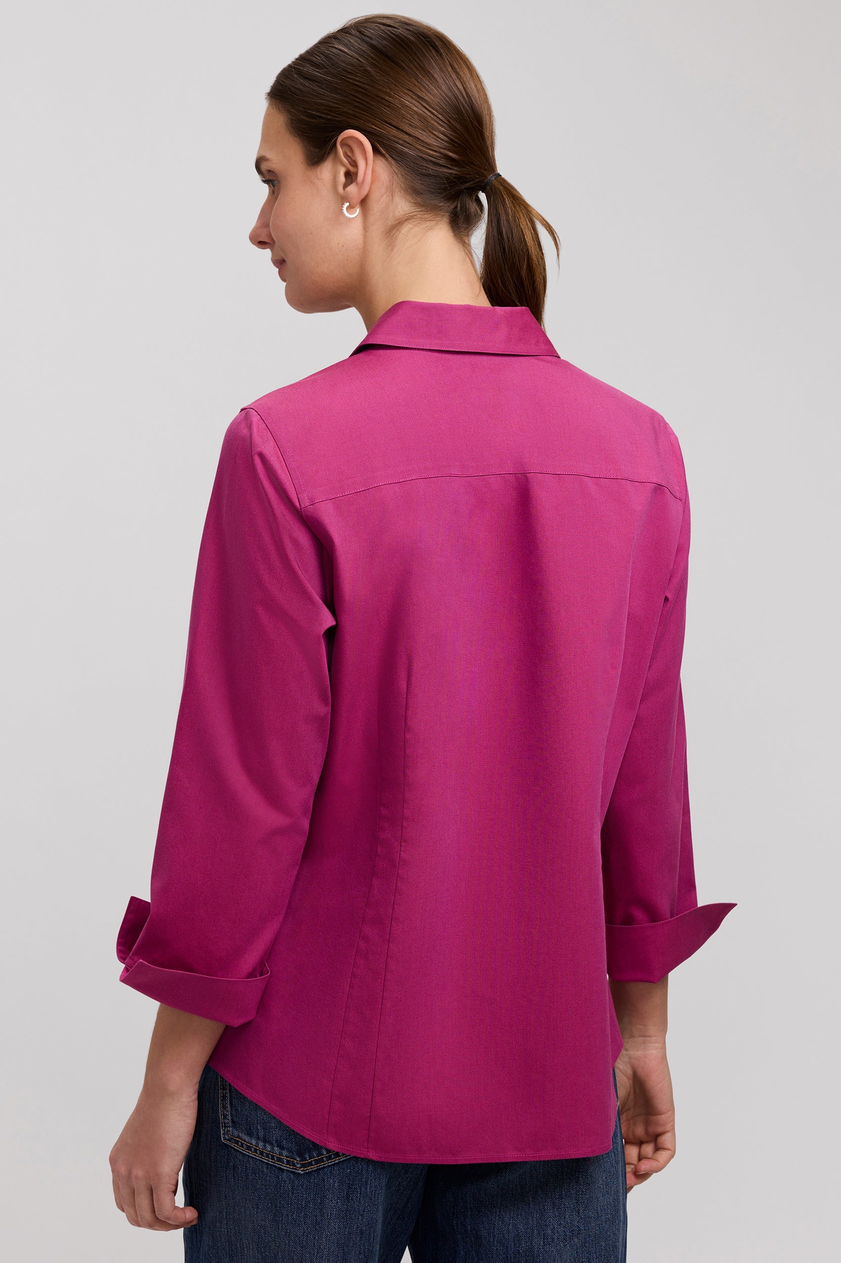 Taylor No Iron Pinpoint 3/4 Sleeve Shirt