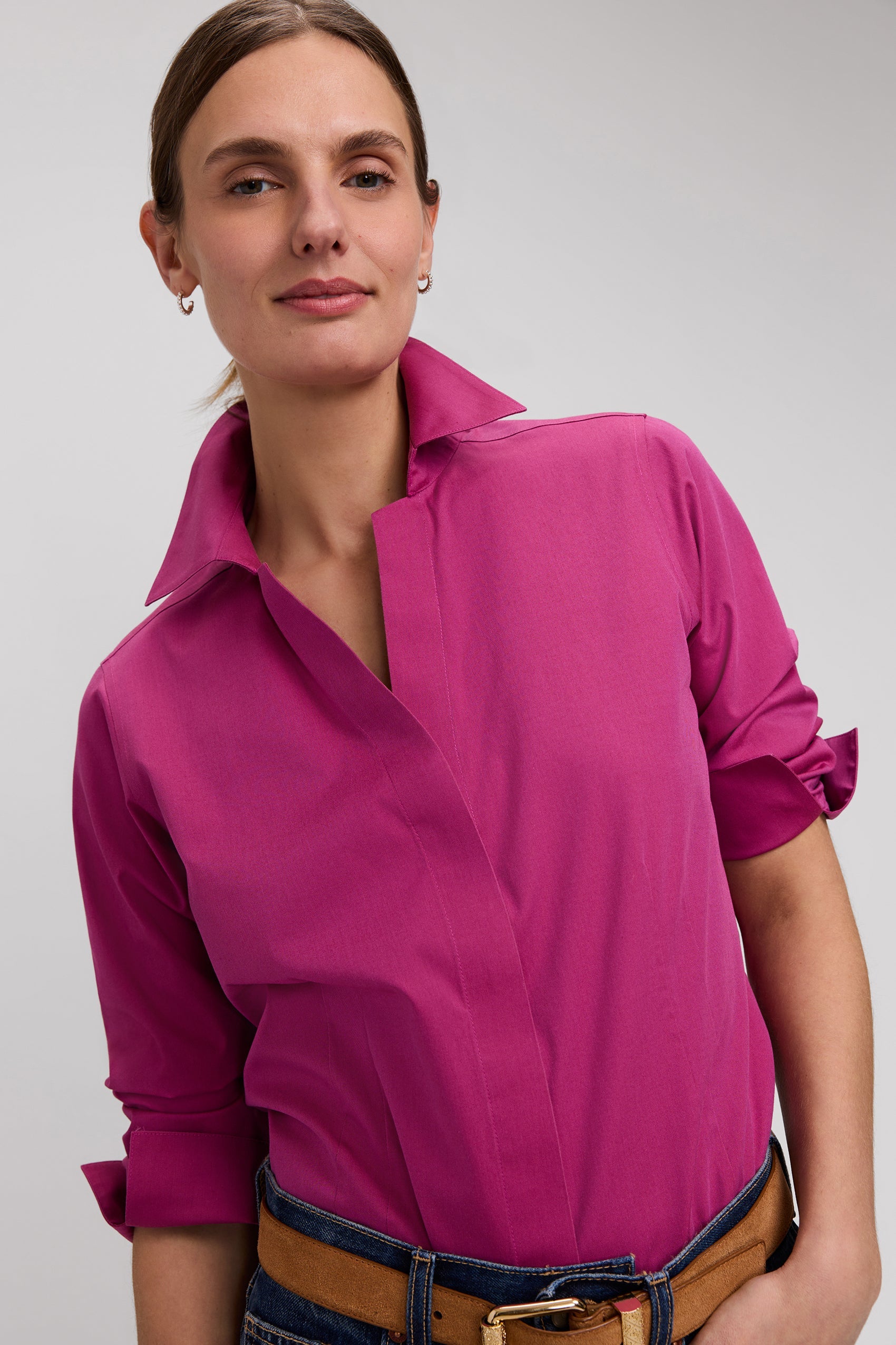 Taylor No Iron Pinpoint 3/4 Sleeve Shirt