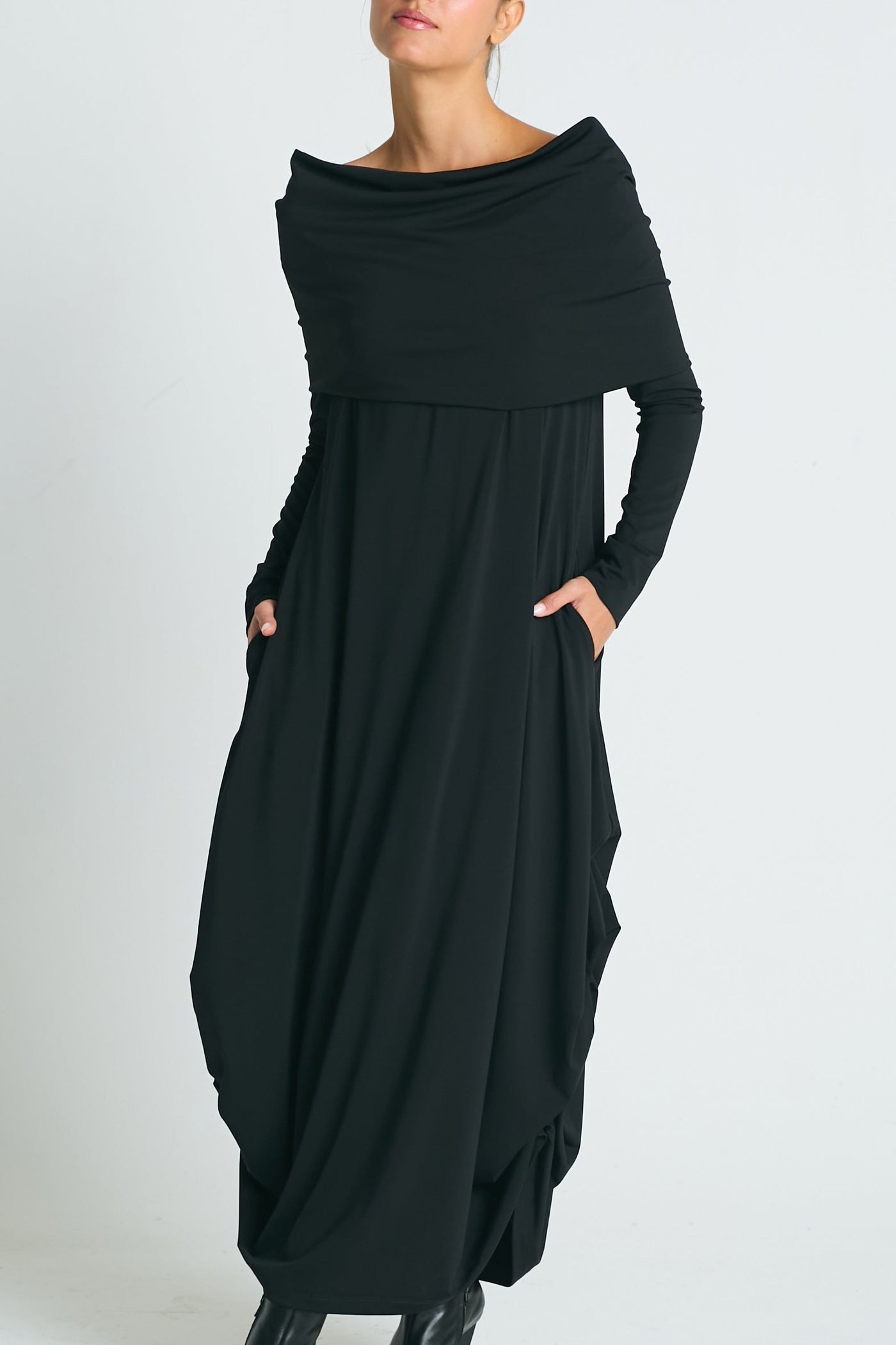 Matte Jersey Curtain Dress