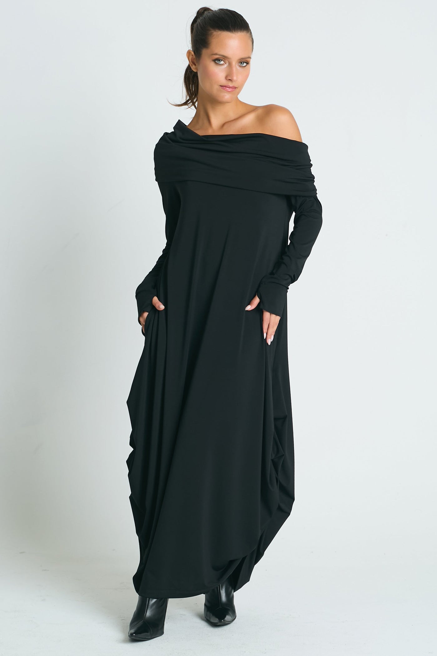 Matte Jersey Curtain Dress