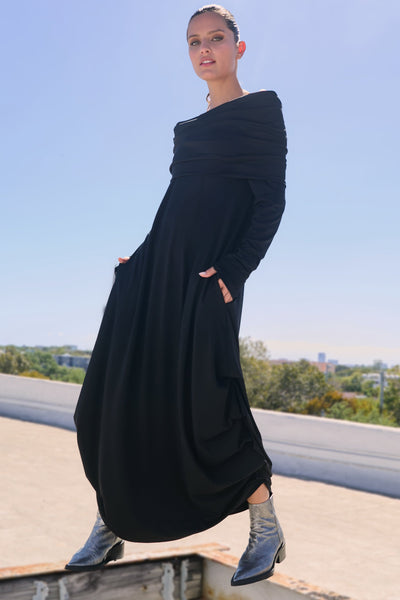 Matte Jersey Curtain Dress