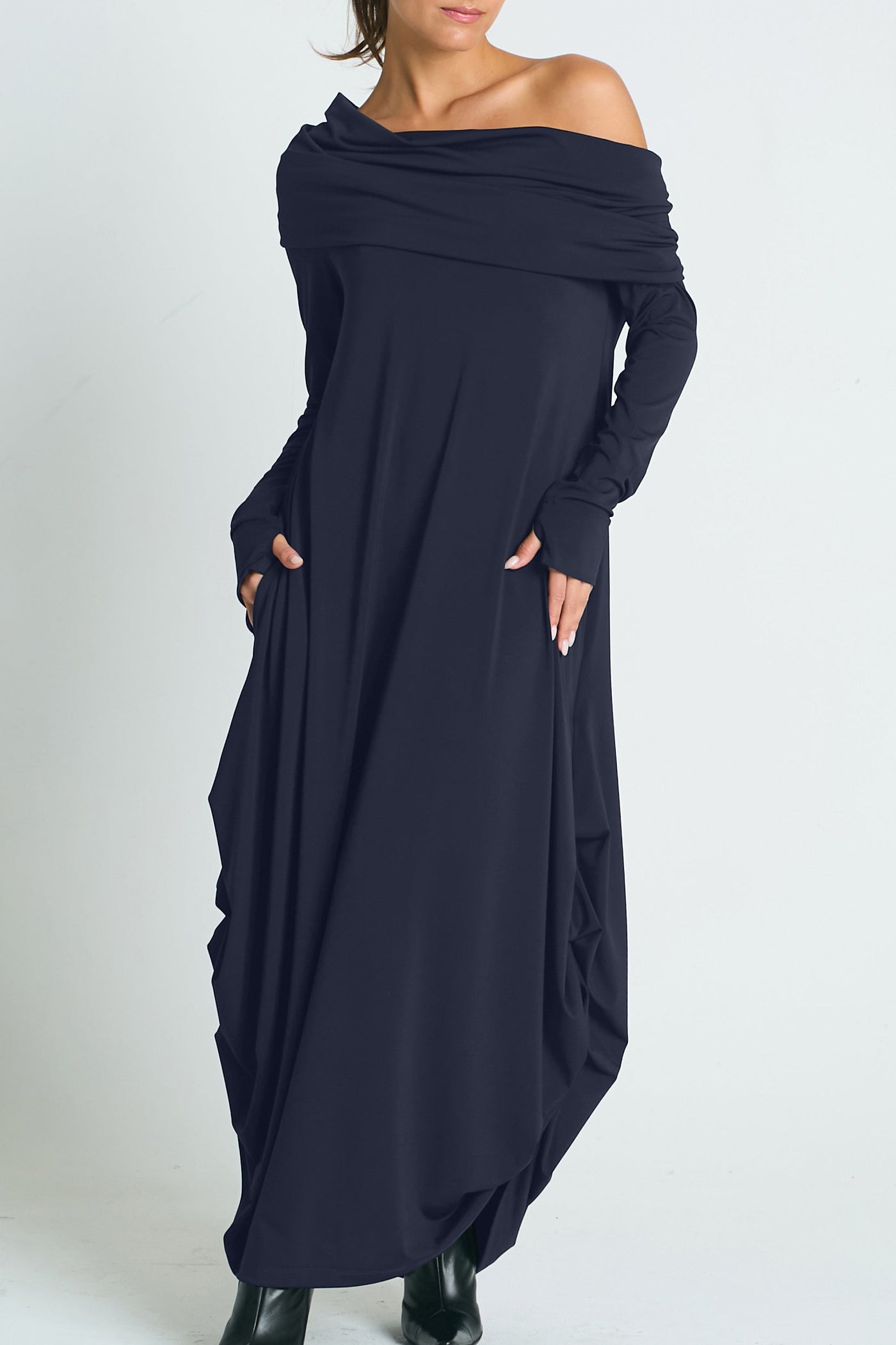 Matte Jersey Curtain Dress