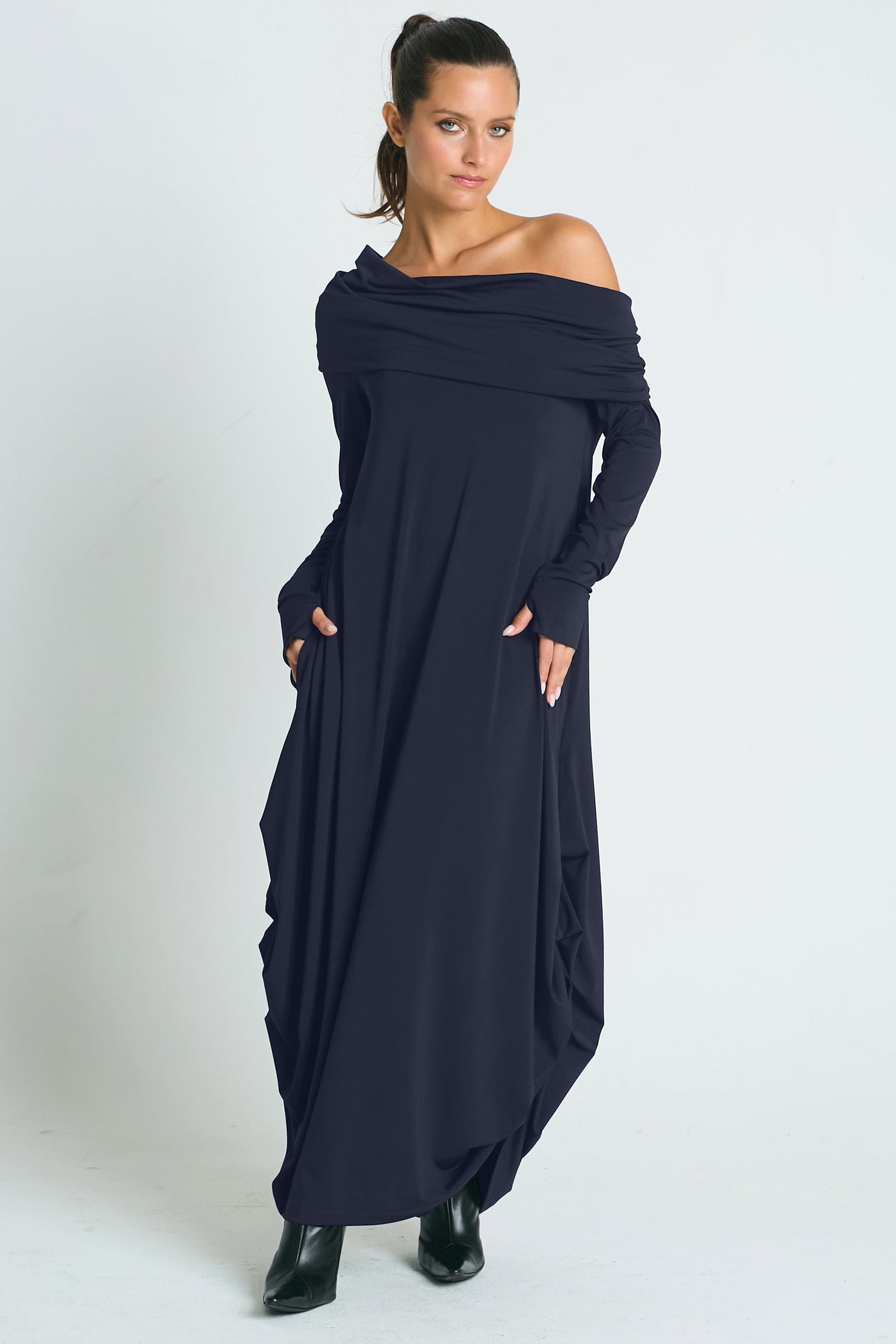 Matte Jersey Curtain Dress