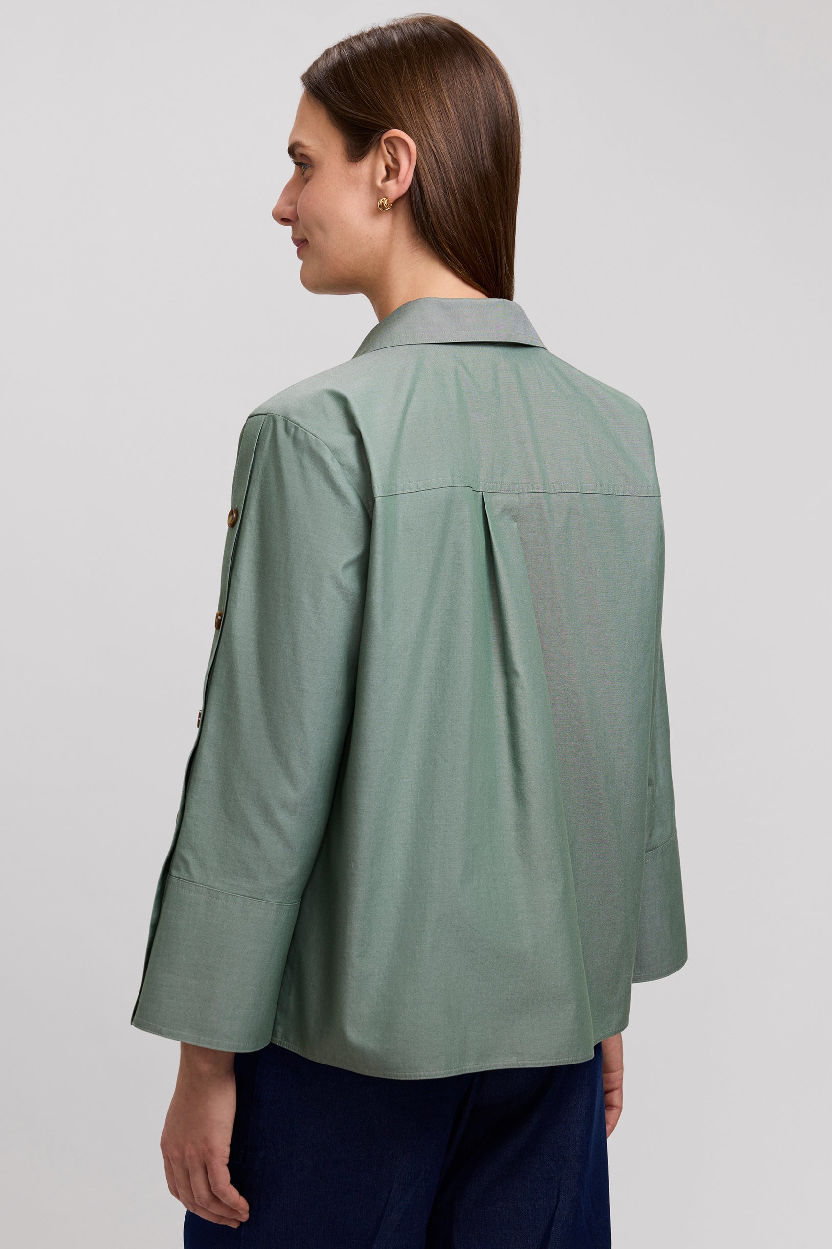Lainey No Iron Pinpoint 3/4 Button Sleeve Shirt
