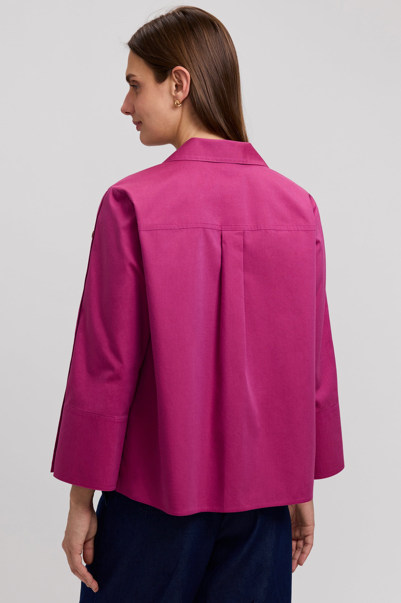 Lainey No Iron Pinpoint 3/4 Button Sleeve Shirt