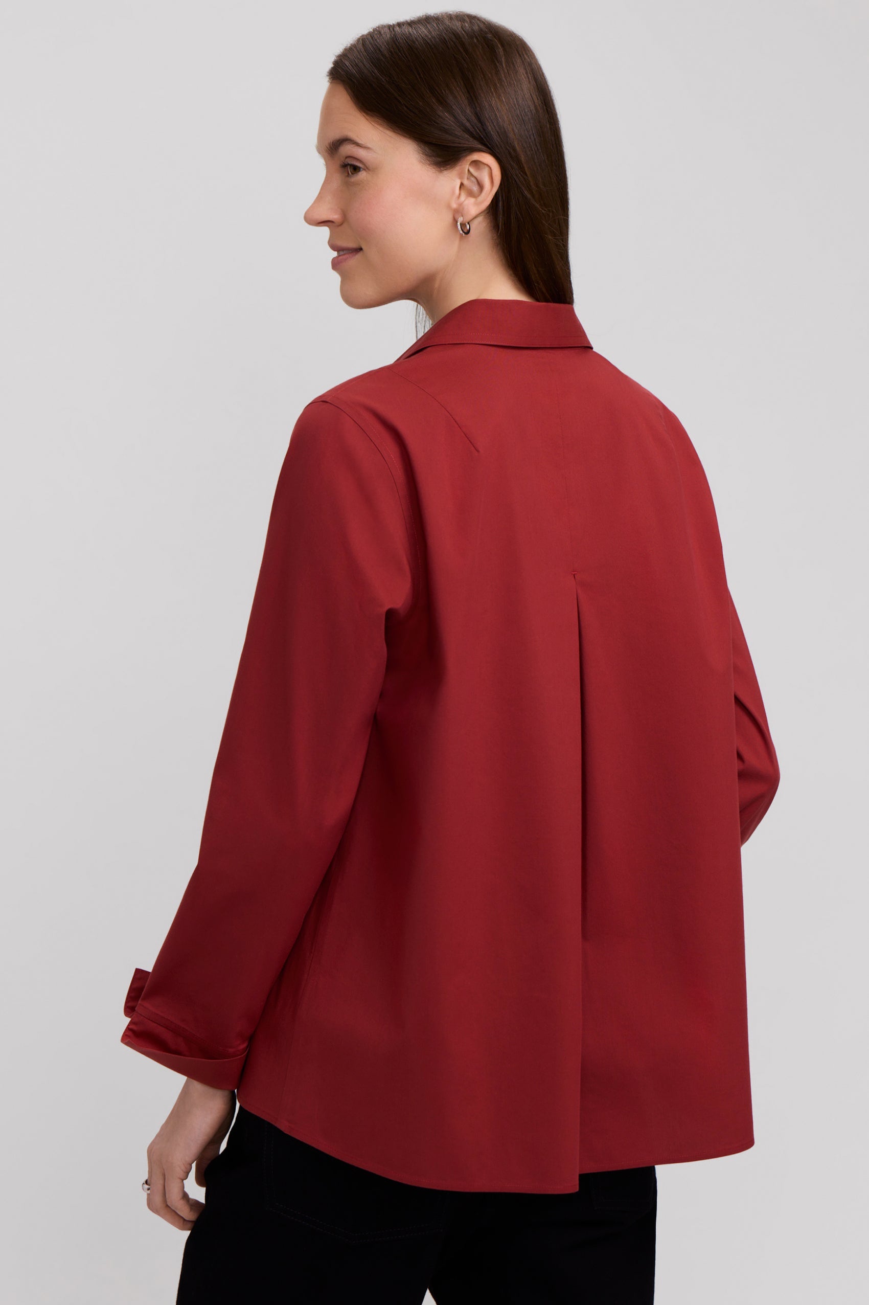 Agnes No Iron Stretch Long Sleeve Popover Shirt