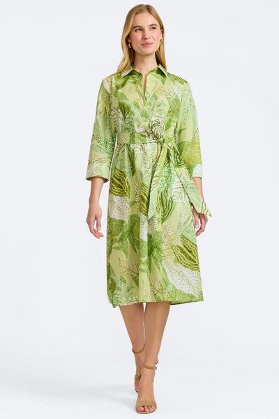 Fiona Jungle Leaves 3/4 Sleeve Dress