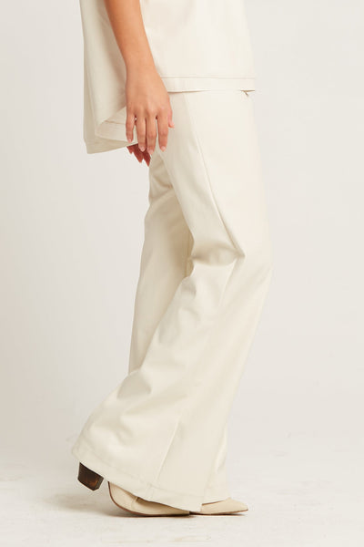 Vegan Leather Bell Bottom Pants