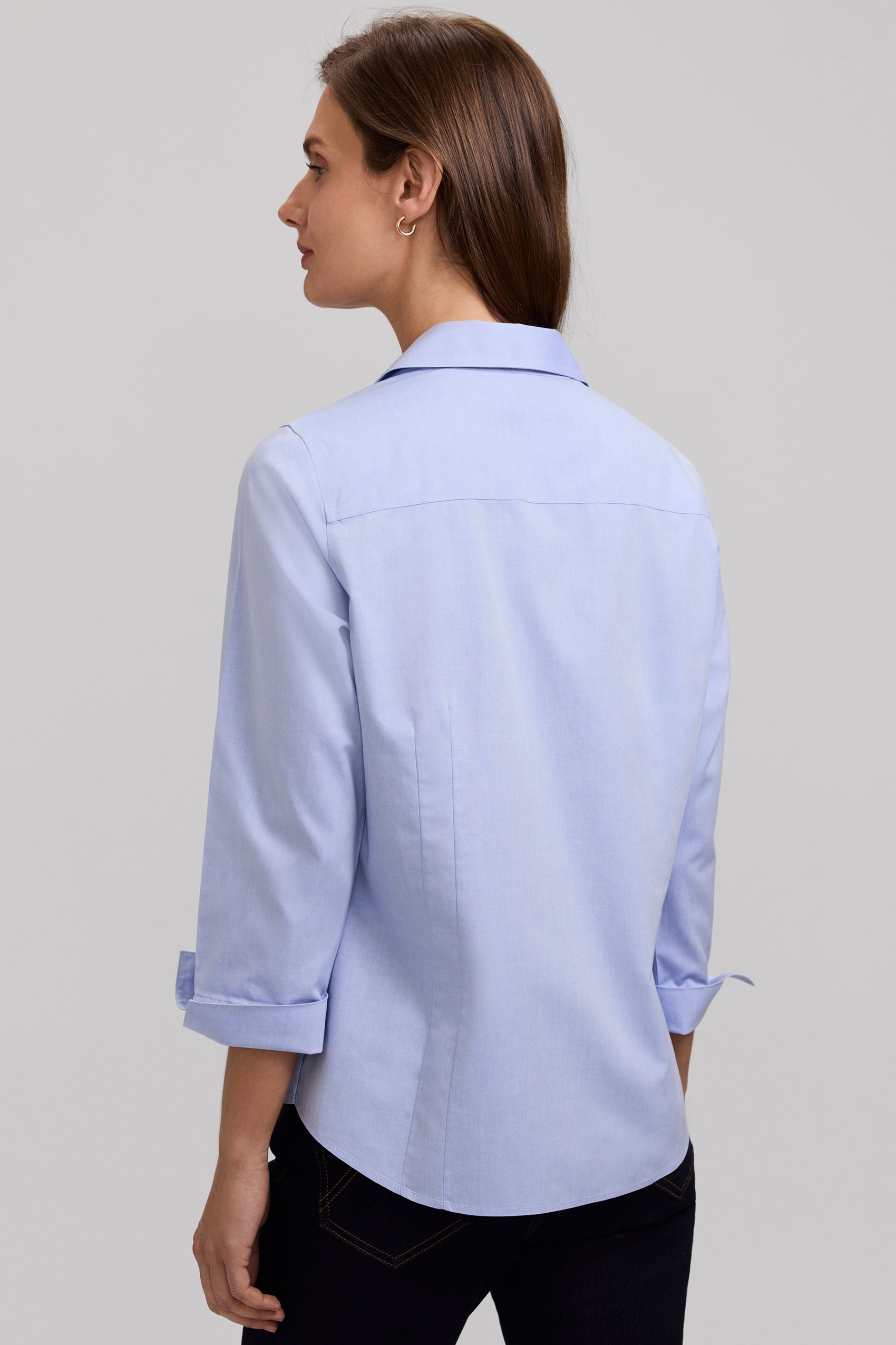 Taylor No Iron Pinpoint 3/4 Sleeve Shirt