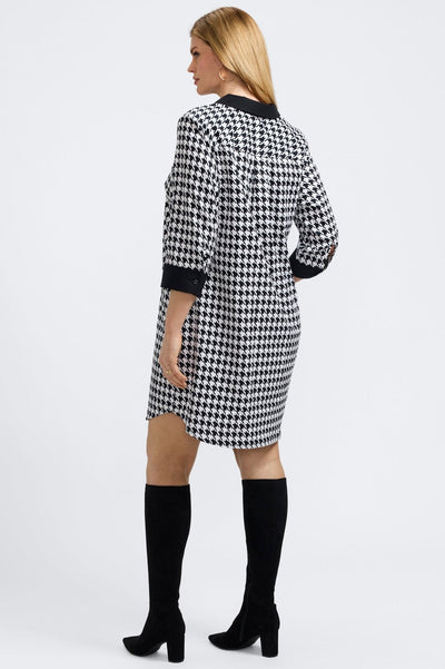 Sloane Classic Houndstooth 3/4 Sleeve Dress