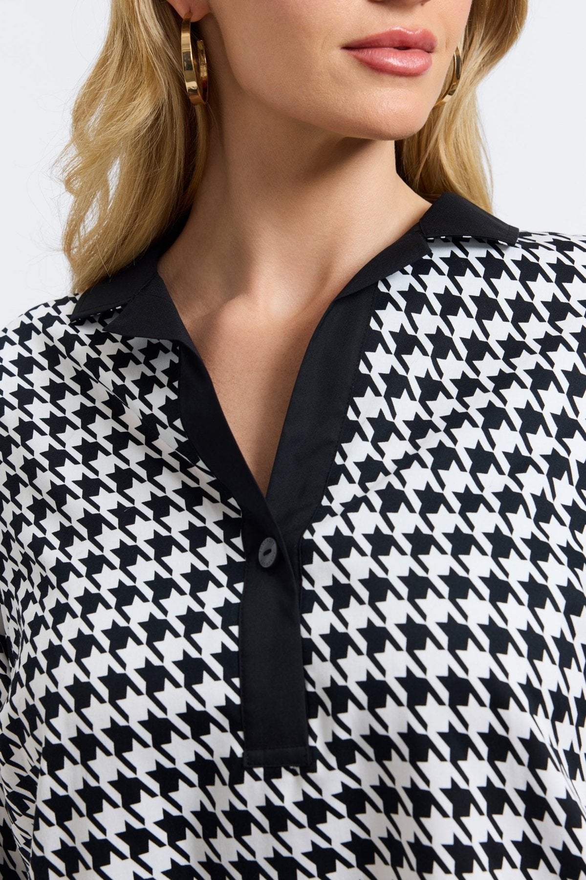 Sloane Classic Houndstooth 3/4 Sleeve Dress