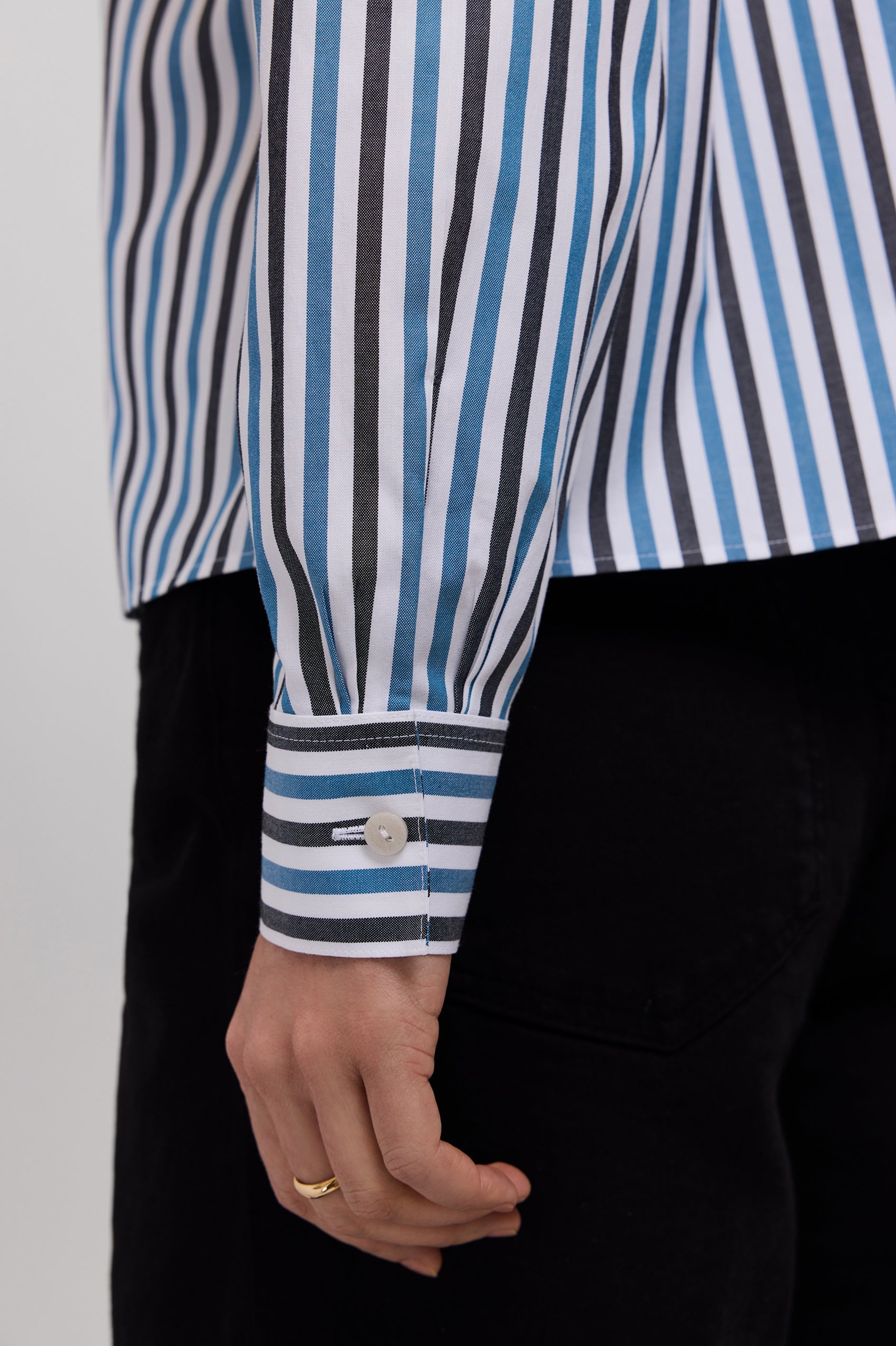 Jodie No Iron Pinpoint Stripe Long Sleeve Short Shirt