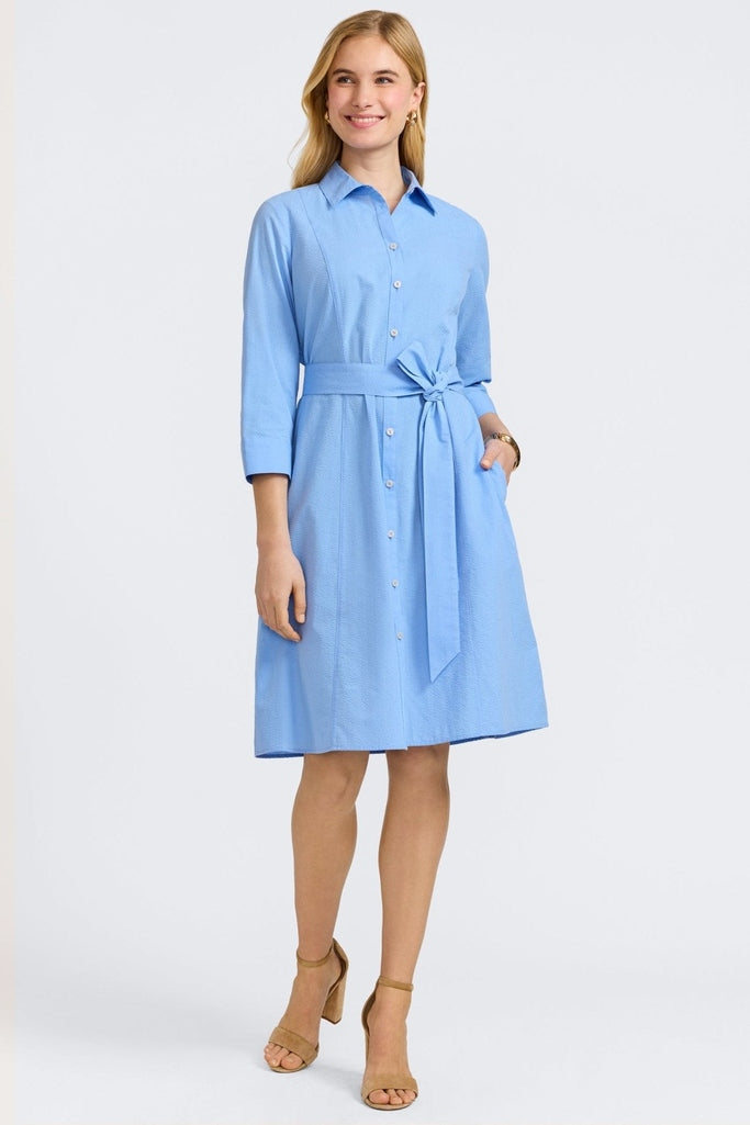 Fiona Seersucker 3/4 Sleeve Dress