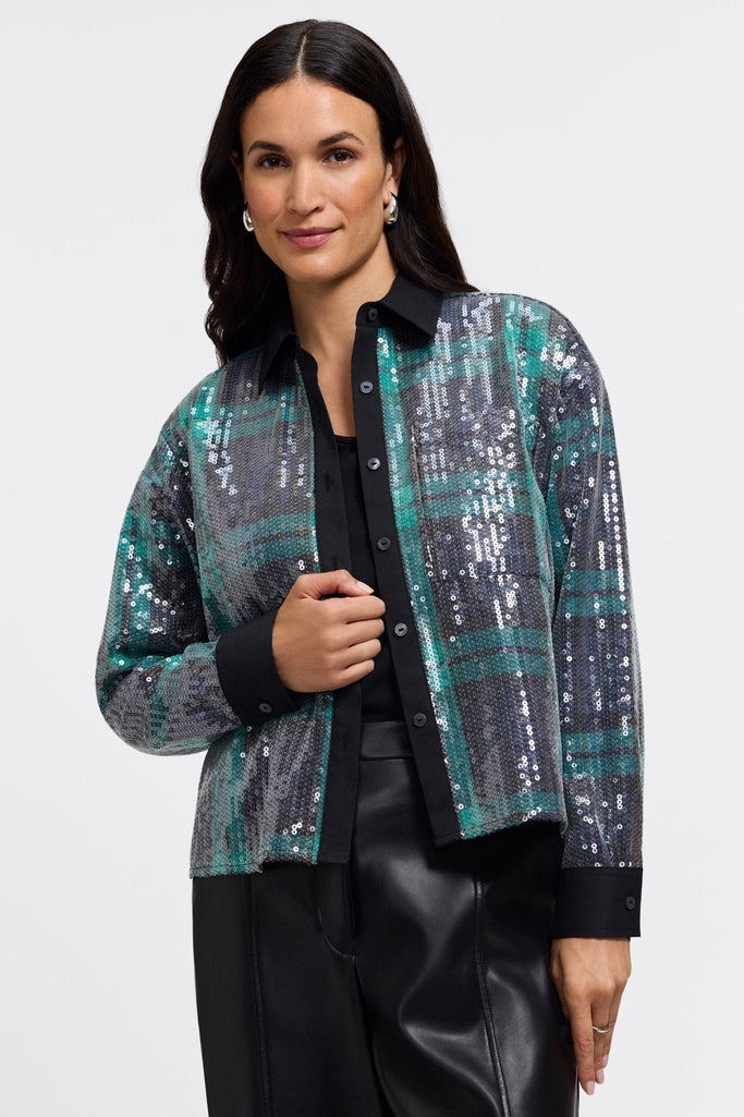 #color_sequined green plaid