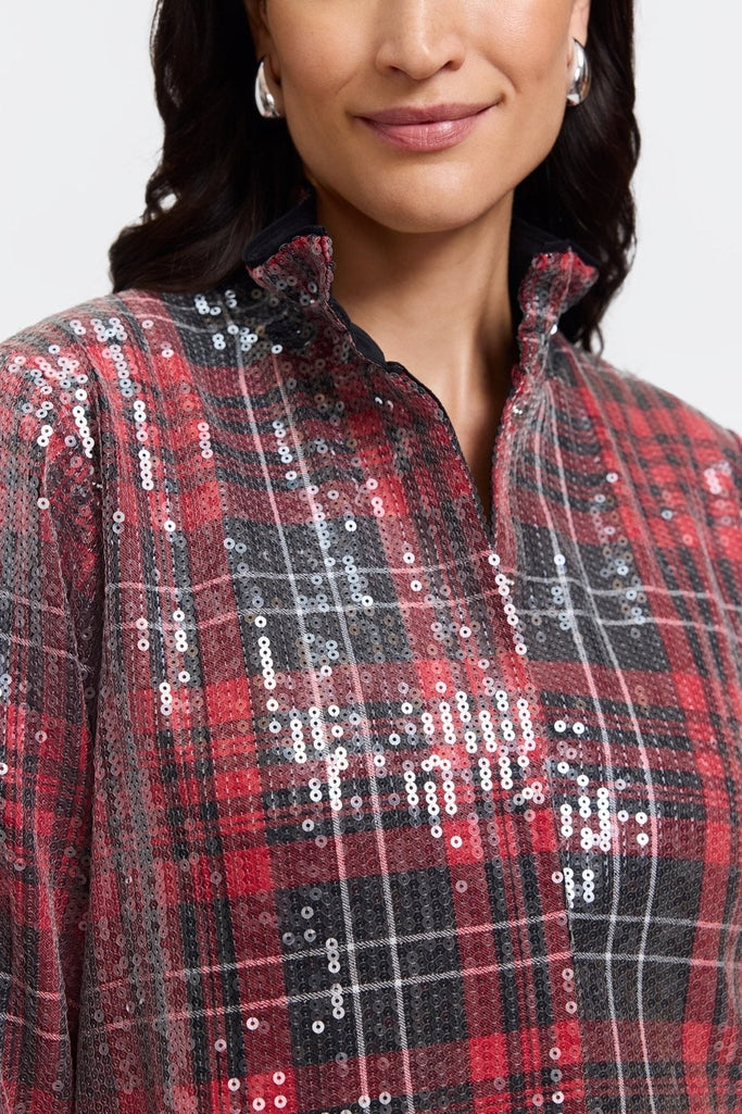 #color_sequined red plaid