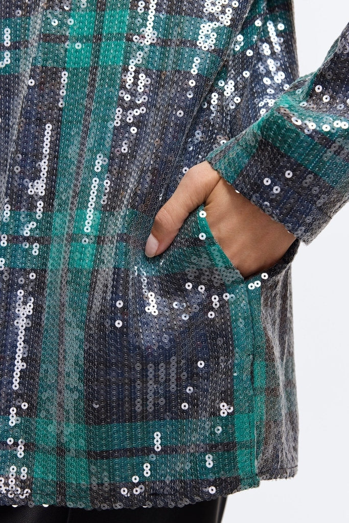 #color_sequined green plaid