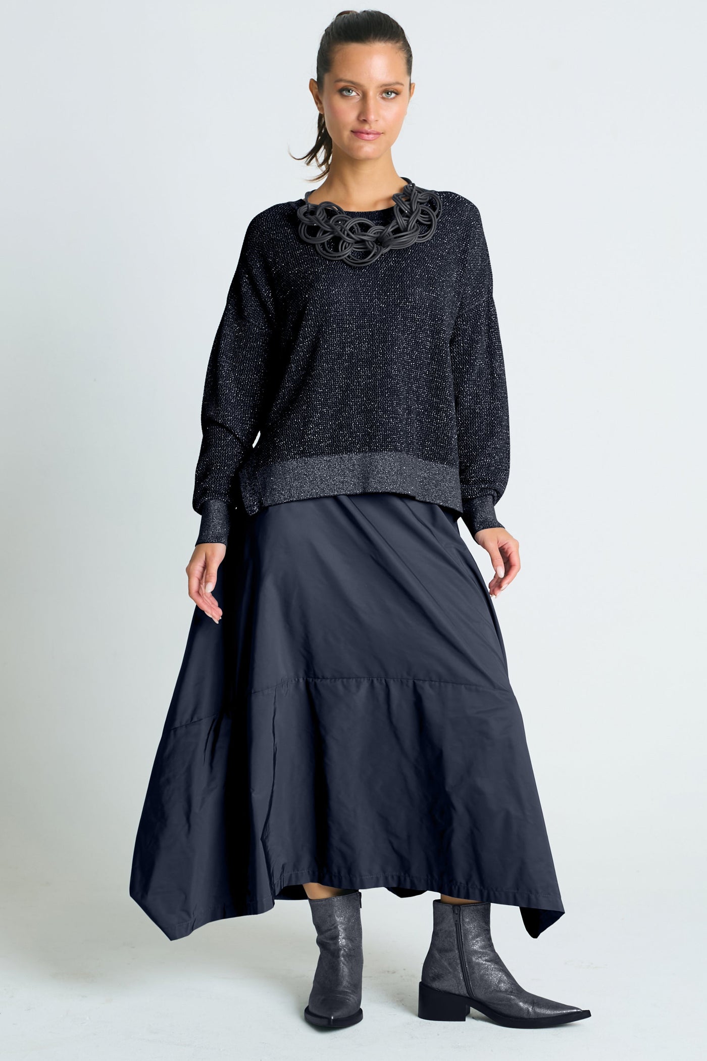 Pima Cotton Metallic Mini Seed Stitch