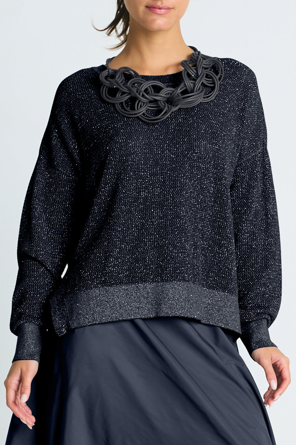 Pima Cotton Metallic Mini Seed Stitch